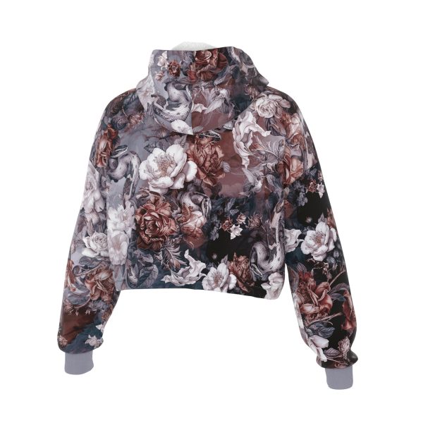 Skull Serpent Serenade Cropped Hoodie For Discount - Image 2