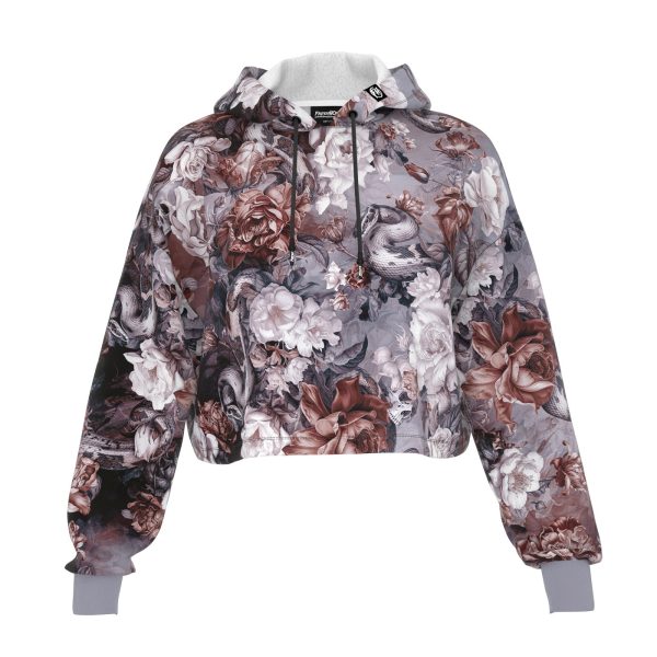 Skull Serpent Serenade Cropped Hoodie For Discount