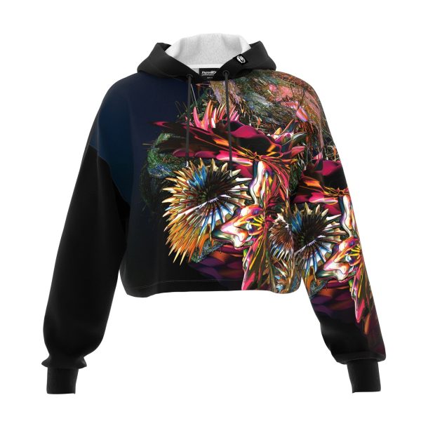 Coral Bouquet Cropped Hoodie Sale