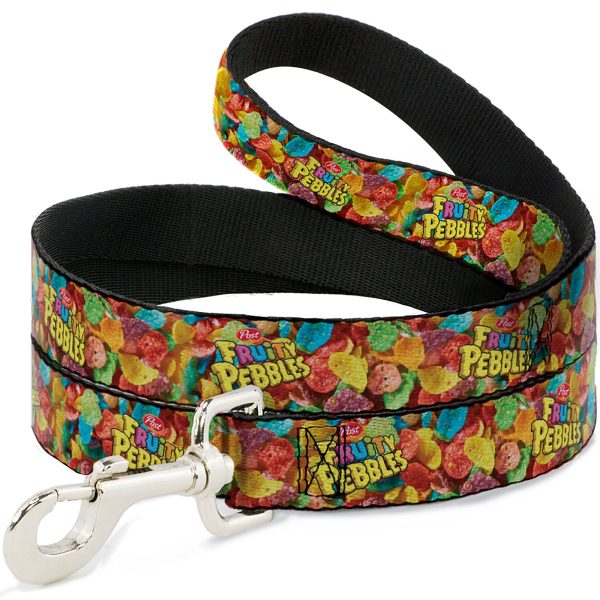 Dog Leash - POST FRUITY PEBBLES Logo and Vivid Cereal Multi Color Online Sale