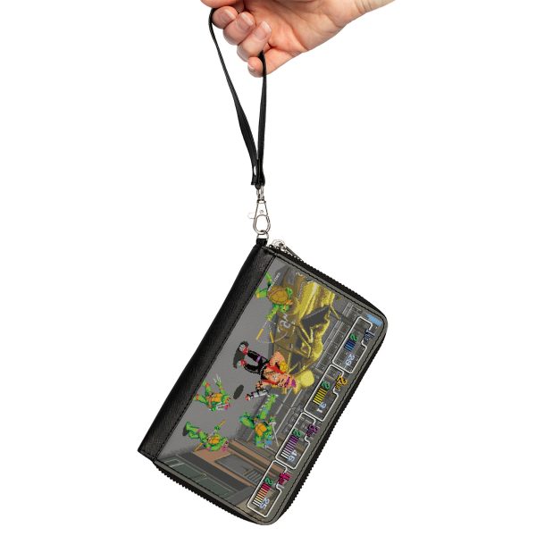 PU Zip Around Wallet Rectangle - Teenage Mutant Ninja Turtles and Bebop Arcade Battle Scene Fashion - Image 2
