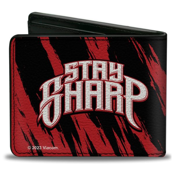 Bi-Fold Wallet - Teenage Mutant Ninja Turtles Shredder STAY SHARP Pose Black Red Online Hot Sale - Image 2