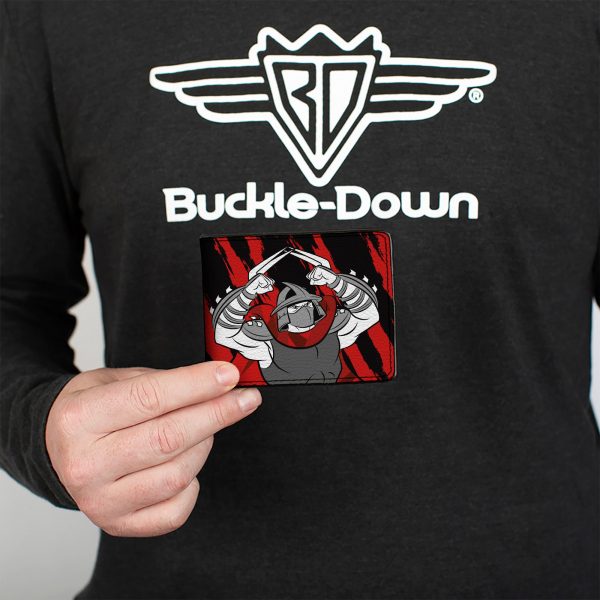 Bi-Fold Wallet - Teenage Mutant Ninja Turtles Shredder STAY SHARP Pose Black Red Online Hot Sale - Image 3