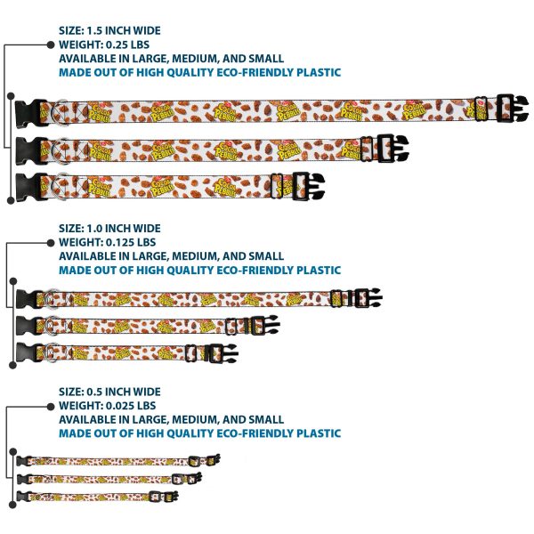 Plastic Clip Collar - POST COCOA PEBBLES Logo and Cereal Pebbles Scattered White Browns Online - Image 3