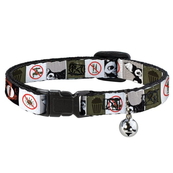 Cat Collar Breakaway - Gremlins GIZMO Poses Rules Blocks Red Greens Grays White For Cheap